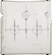 Kohlezeichnung 80x77 cm, „Teilstück“ Gitter