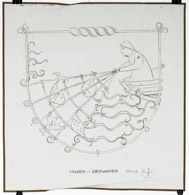 Bleistiftzeichnung6260Zierwappen, Fischer