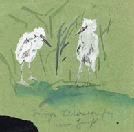 Jungstorch, Tusche 7x7 cm